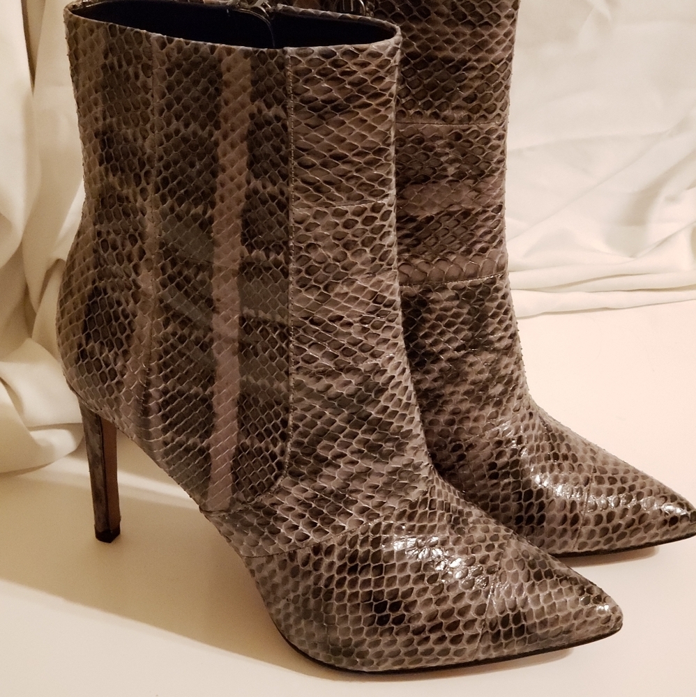 BCBG MAX AZRIA snakeskin booties